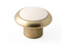 BOUTON ZAMAC BRONZE / TEINTE IVOIRE _40MM