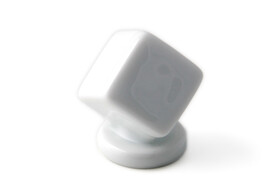 BOUTON CUBE PORCELAIN BLANC H 30MM