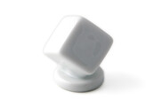 BOUTON CUBE PORCELAIN BLANC H 30MM