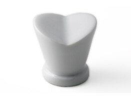   --01.2991.50-- BOUTON COEUR PORCELAIN BLANC H 30MM