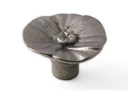 KNOP POPPY OUD ZILVER