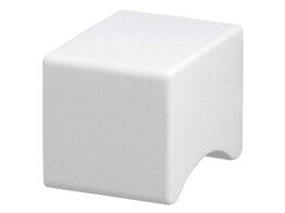 BOUTON CARRE 19x19mm / H 26mm ALU/BLANC