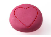 BOUTON ROND COEUR ROZE