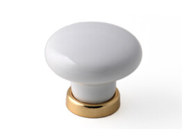 BOUTON PORCELAINE BLANC