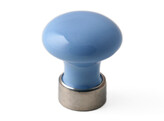 KNOP O 30mm PORCELEIN OPAAL BLAUW / VOET NI