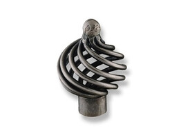 BOUTON  CAGE  TEINTE FER ANTIQUE