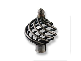 BOUTON  CAGE  TEINTE FER ANTIQUE