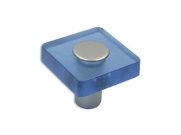 BOUTON BLEU/PVC TEINTE ALUMINIUM